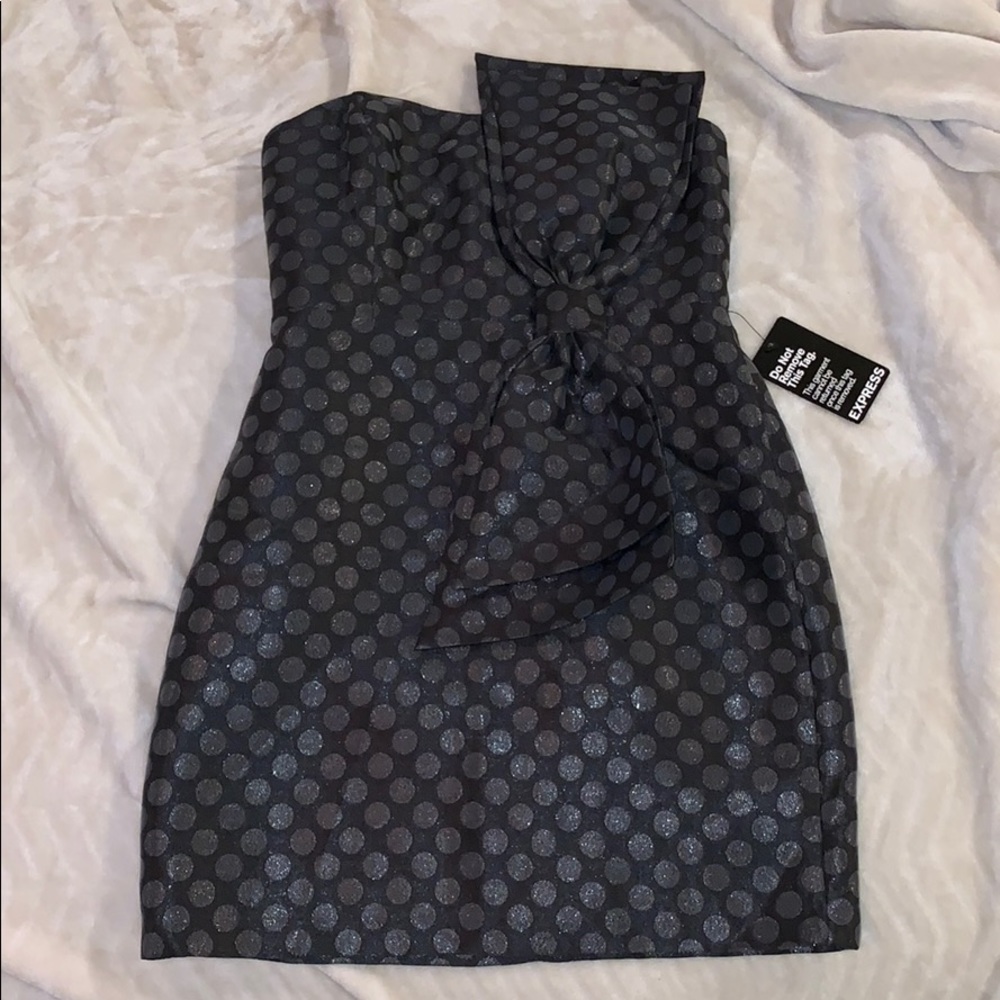 Express Sweetheart Polkadot Mini Dress - Picture 1 of 4